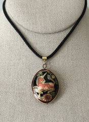 Vintage Double-Sided Cloisonné Enamel Unicorn Pendant Necklace