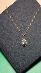 Vintage 1/20 12K Gold Filled Genuine Black Star Sapphire Pendant Necklace GF