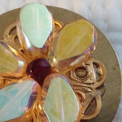 1.25″ Yellow Beaded MaryBee Brooch 07-01-2024