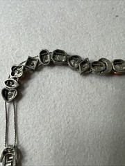 VTG Victorian Revival Slide Bracelet, Silver Tone – Rhinestone, Glass, Cameo 7”