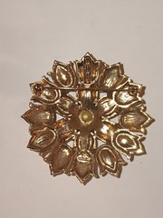Vintage Graziano Gold Tone Multi Gem 3D Floral Burst Brooch