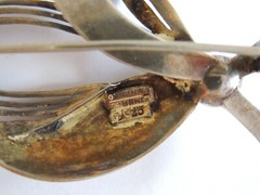 Original Fahrner Theodor Fahrner 925 Silver Brooch With Marcasites, Pearls 7.8 G