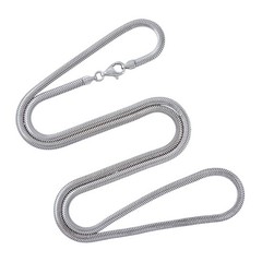 Vintage Italian Sterling Silver 925 Snake Link Chain Necklace 25″
