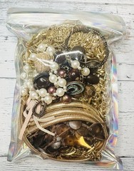 Over 1 Pound Gold Tone Costume Jewelry Lot With All Wearable Items