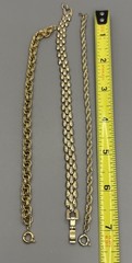 Vintage Chain Bracelet Lot Gold Tone Panther Link Rope Chains Stackable