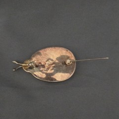 Silver Tone Shell Inlay Ladybug Brooch Pin Multicolor Unisex Adults Alpaca Mex