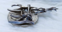sterling silver Reindeer Brooch garnet, marcasite