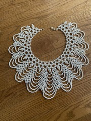 VTG Runway Pearl Collar Bib Necklace Statement Layered BOHO Choker 16”