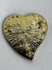 Vintage Gold Rhinestone Heart Button Brooch Back – Sewing Craft Embellishment