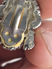 Vintage CABOT Signed Modernest Silver Alloy Textured Frog Clip-on Earrings