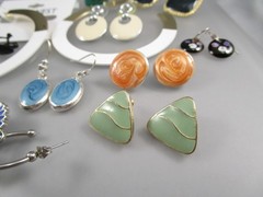 Vintage Modern Varying Styles Multicolor Enamel LOT of 14 Post Earrings 195A