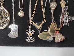Lot Of 12 Pendant Necklaces Bows, Hearts, Angel, Skull Necklace Lot P38
