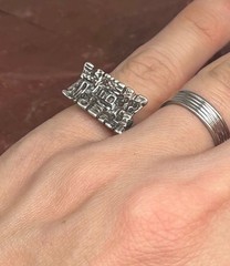 Vtg Mid Century Artisan 1970s ISRAEL MODERNIST Sterling Silver Abstract Art Ring