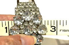 JULIANA Delizza & Elster Clear Rhinestone HUGE Clamper Bracelet Vintage-PRISTINE