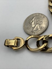 VINTAGE Sperry Chunky GOLD-TONE CURB LINK 15in NECKLACE – HEAVY Statement Runway