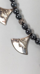 Sterling Silver Tuareg Berber Bead Necklace & Earrings African Tribal Jewelry