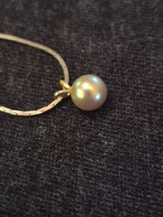 Pearl Costume Jewelry Lot: Single Pearl on Snake Chain, Faux Pearl Choker