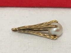 Vintage 14k 14KT Solid Yellow Gold Pearl PENDANT UNSIGNED TESTED 0.86 GRAMS