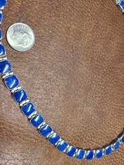 950 Fine Silver Lapis Lazuli Necklace Earrings Set 18” Modernist 38.9g