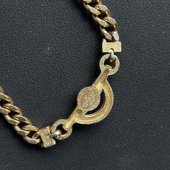 Vintage 1980 Givenchy Paris New York Gold Bold Curb Chain Cabochon Necklace 16”