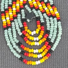 Tribal Earrings Seed Bead Handmade Multicolor Native American Boho Dangle 3” USA