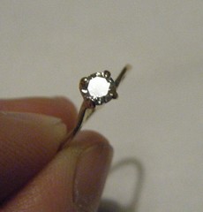Pretty Setting Estate 0.36 CT 4.5mm Diamond 14K Yellow Gold Small sz 4.5 Ring