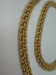 Vintage Necklace Buckle Chain Flat Heavy 16 inches With Bracelet Set Goldtone
