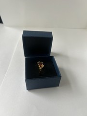 Vintage Red Cubic Zirconia Ring Gold Plated Womens Size 7.5