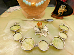 Antique jewelry lot Art Deco sterling bracelet silver SCOTLAND pcs. amazing ring