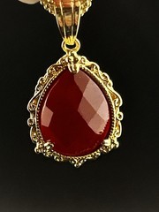 Vintage Beria Collection Bronze 18KT Yellow Gold Plated Carnelian Necklace