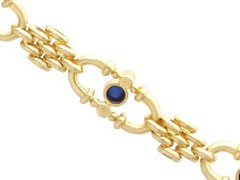 Vintage 1.20Ct Sapphire and 0.24Ct Diamond, 18k Yellow Gold Bracelet (1989)