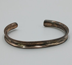 VTG 925 Mexico Cuff Bracelet 2.5in Sterling Silver 15g Channel Rugged Rustic