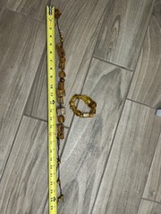 VTG Genuine Amber Chunk Necklace & Bracelet Fossilized Bug Debris Unique Beaded