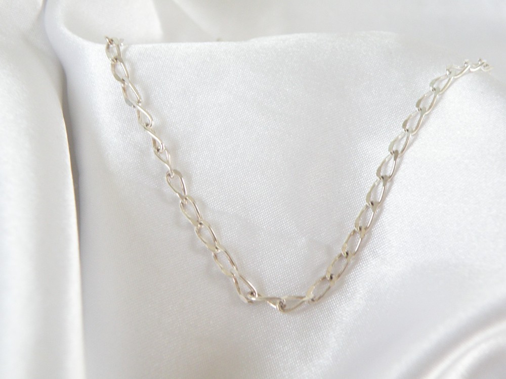 Vintage Italy Sterling Silver 925 Paperclip Rolo Chain Link Necklace 24″