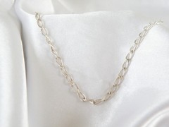 Vintage Italy Sterling Silver 925 Paperclip Rolo Chain Link Necklace 24″