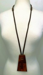 Gerda Lynggaard Monies Leather Wood Pendant Necklace