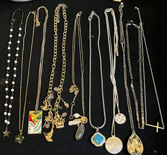 Lot Of 10 Vintage to Now Dainty Pendant Necklaces Jewelry