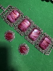 Vintage Bracelet And Clip On Earrings Set