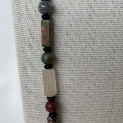 Vintage Semi-precious Natural Stone Necklace Barrel Clasp 24”