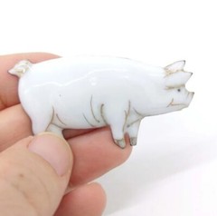 Good Luck Pig Motif – Japanese cloisonné enamel Mini Brooch Made-to-order NEW