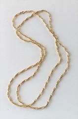 BEAUTIFUL VINTAGE GOLD PLATED TWISTED ROPE CHAIN 55″ SINGLE STRAND NECKLACE