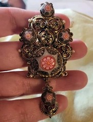 JULIANA DeLizza and Elster MOROCCAN MATRIX Vintage Dangle Pin Brooch Pendant