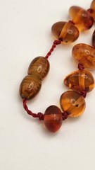 Vintage Baltic Amber Nugget Necklace Hand Knotted 24″ UV