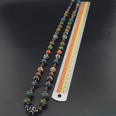 Ancient Venetian Style Mix Gabri Glass Beads Necklace 26in 10.7–13.7mm