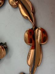 Vintage Necklace Renoir Copper Clip On Earrings Set Leaf Modernist 15 in PJ