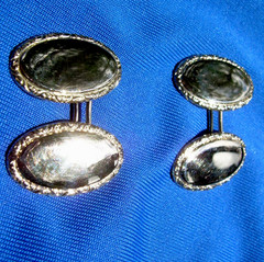 Original Antique Art Deco SOLID 14K GOLD Cuff Links Vintage Hand Engraved Design