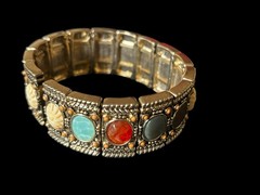 Vintage Lauren Conrad Multi Stone Flexible Cuff Bracelet