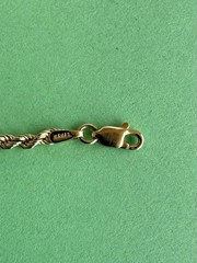 Vintage 14K Yellow Gold Rope Chain Necklace Solid 14k Lobster Clasp