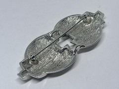 Mid Century Modern Vintage Silver Bar Brooch Abstract Design Pin Texture Silver