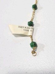 Vintage Imitation Jade Buddha Necklace 24″ Set Bracelet 6″
